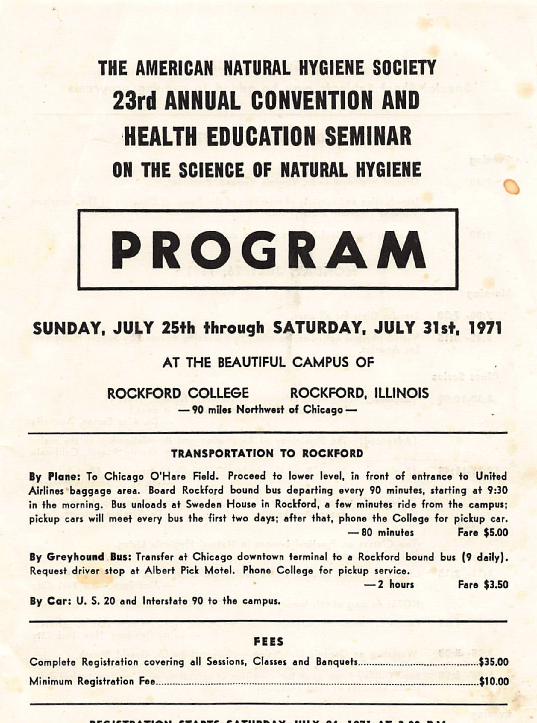 Conference Program. Illinois, 1971